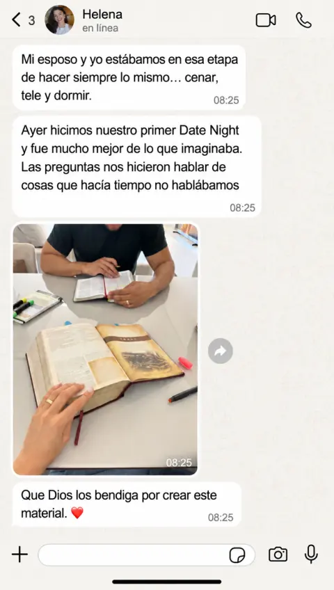 Testimonio de clienta por WhatsApp