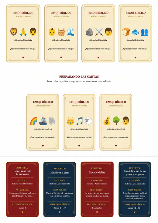 Cartas del juego Emoji Bíblico