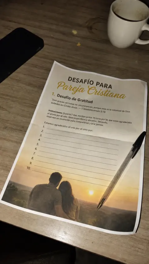 Pareja en un momento de oración guiada